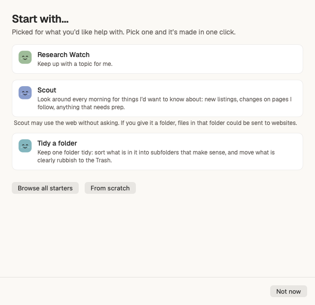 Start with: three suggested starters