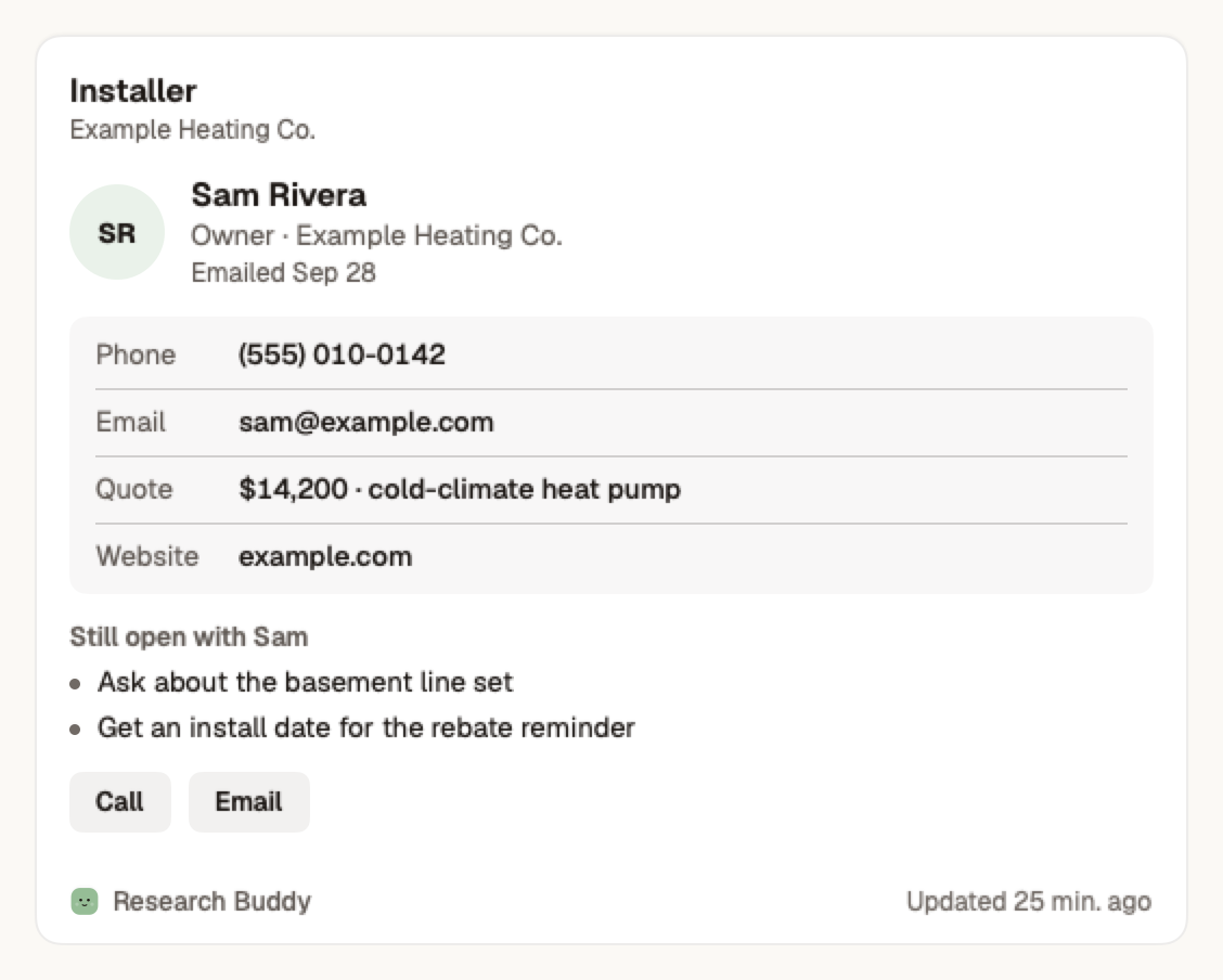 The Contact widget