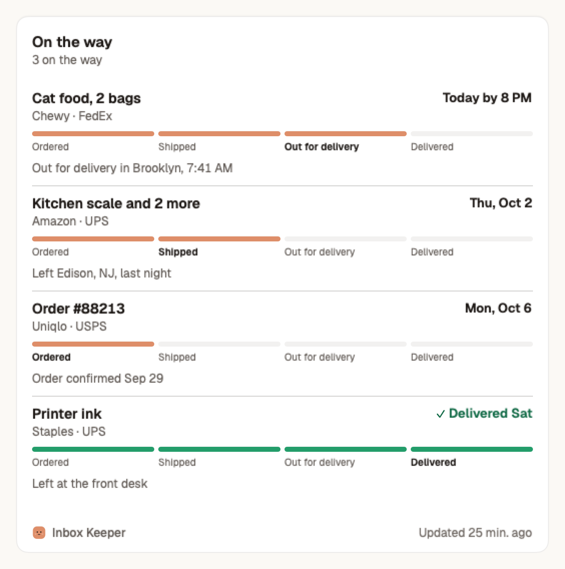 The Packages widget